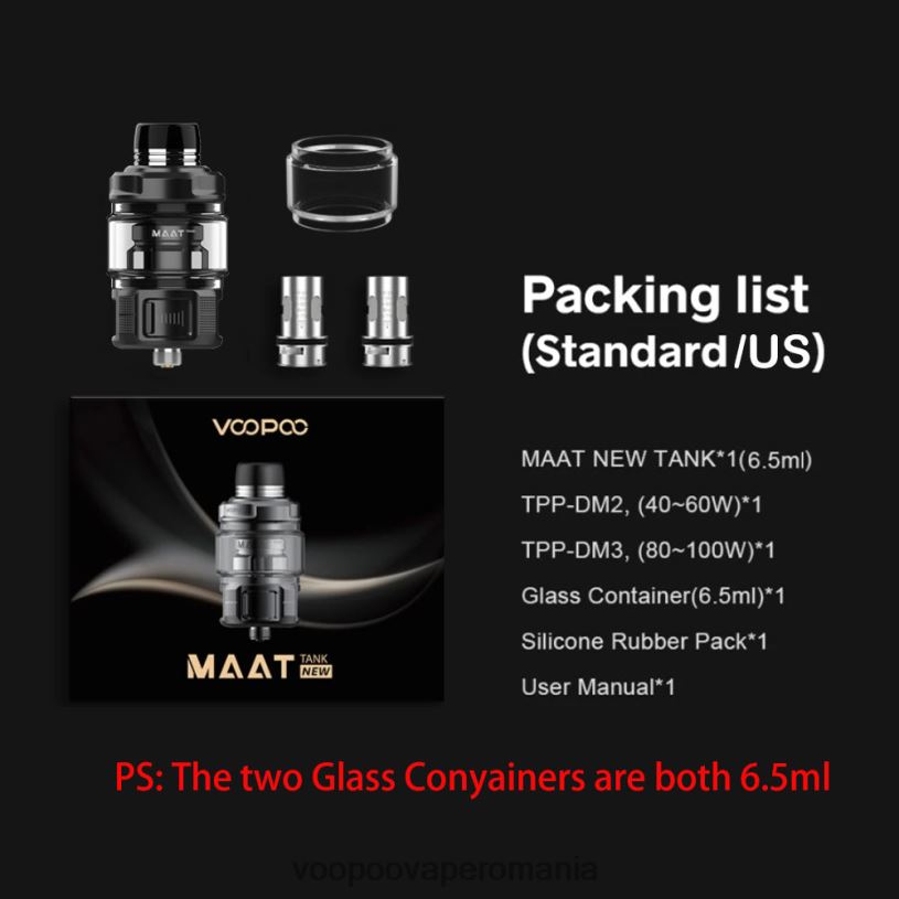 VOOPOO Vape Romania - VOOPOO MAAT rezervor nou 206JT511 negru