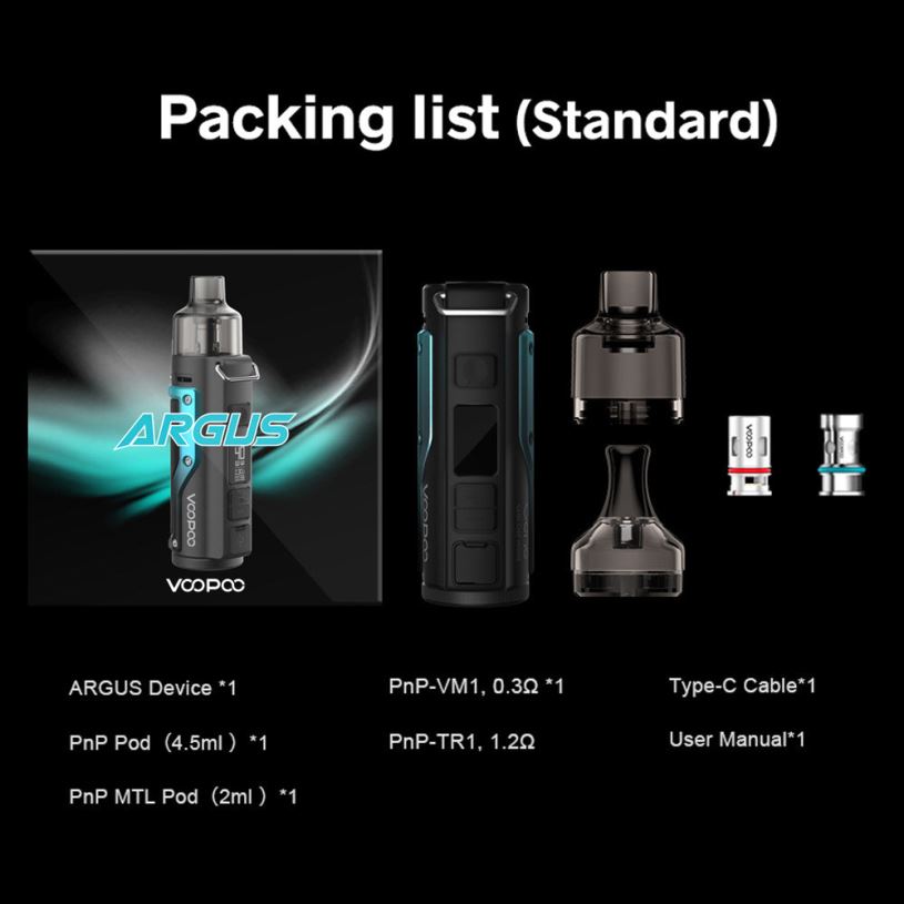 VOOPOO Vape Store - VOOPOO ARGUS kit de mod pod 206JT77 verde petrol-argintiu