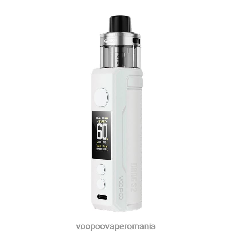 VOOPOO Vape Store - VOOPOO DRAG S2 kit de mod pod 206JT257 alb sidefat